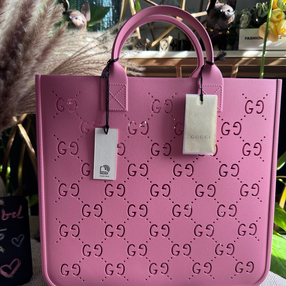 Gucci Pink Rubber Tote-New with tags -PRICE is FIRM